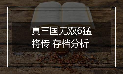 真三国无双6猛将传 存档分析