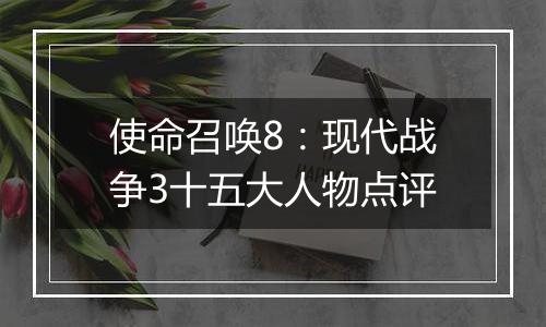 使命召唤8：现代战争3十五大人物点评