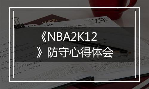 《NBA2K12》防守心得体会