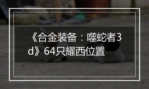 《合金装备：噬蛇者3d》64只耀西位置