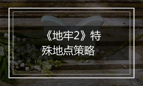 《地牢2》特殊地点策略