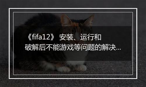 《fifa12》 安装、运行和破解后不能游戏等问题的解决办法