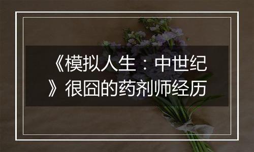《模拟人生：中世纪》很囧的药剂师经历