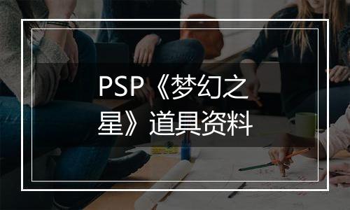 PSP《梦幻之星》道具资料