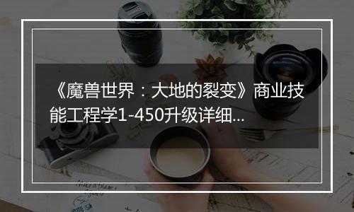 《魔兽世界：大地的裂变》商业技能工程学1-450升级详细攻略