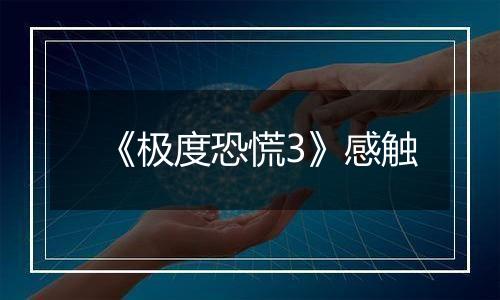 《极度恐慌3》感触