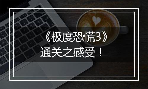 《极度恐慌3》通关之感受！