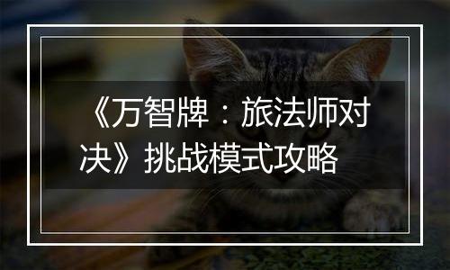 《万智牌：旅法师对决》挑战模式攻略