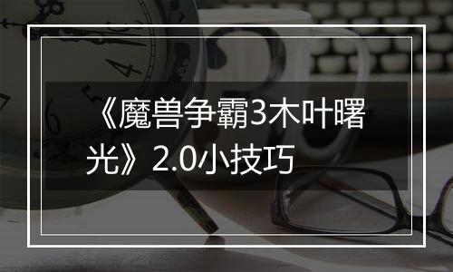 《魔兽争霸3木叶曙光》2.0小技巧