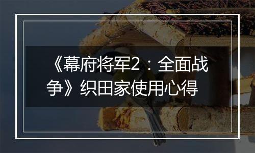 《幕府将军2：全面战争》织田家使用心得