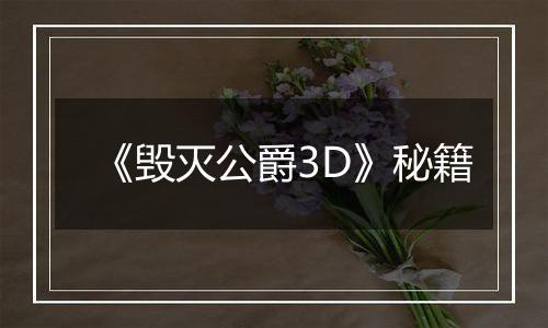 《毁灭公爵3D》秘籍