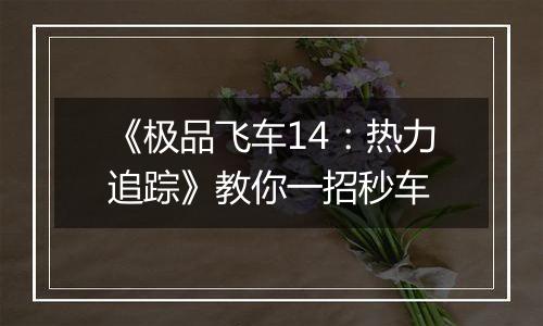 《极品飞车14：热力追踪》教你一招秒车