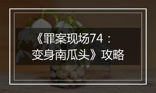 《罪案现场74：变身南瓜头》攻略