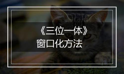 《三位一体》窗口化方法