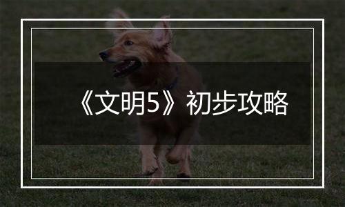 《文明5》初步攻略