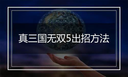 真三国无双5出招方法