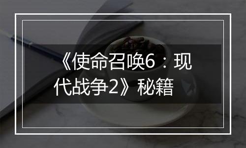 《使命召唤6：现代战争2》秘籍