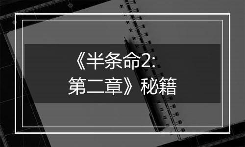 《半条命2:第二章》秘籍