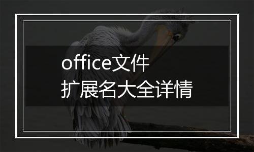 office文件扩展名大全详情