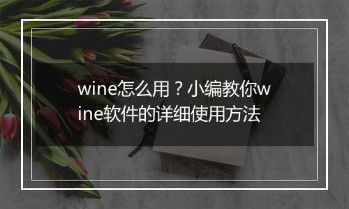 wine怎么用？小编教你wine软件的详细使用方法