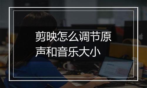 剪映怎么调节原声和音乐大小