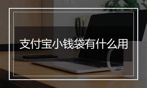 支付宝小钱袋有什么用
