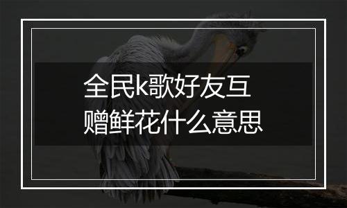 全民k歌好友互赠鲜花什么意思