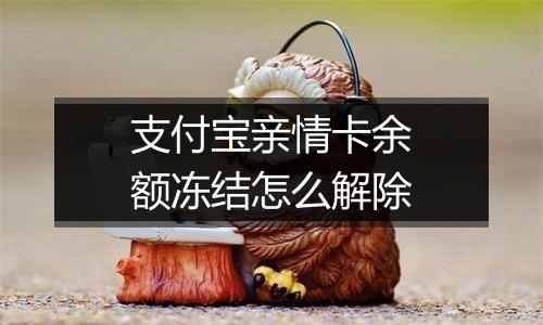 支付宝亲情卡余额冻结怎么解除
