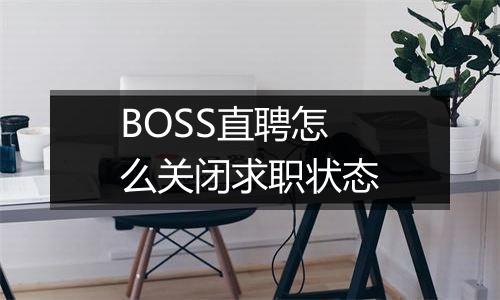 BOSS直聘怎么关闭求职状态