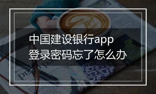 中国建设银行app登录密码忘了怎么办