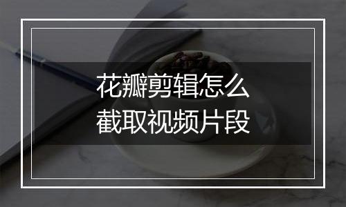 花瓣剪辑怎么截取视频片段