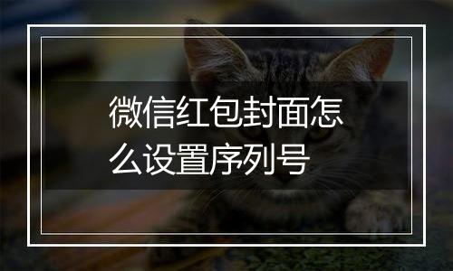 微信红包封面怎么设置序列号