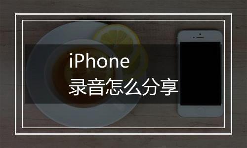 iPhone录音怎么分享