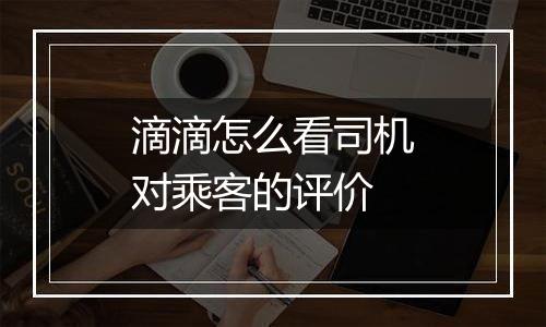 滴滴怎么看司机对乘客的评价