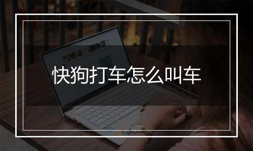 快狗打车怎么叫车