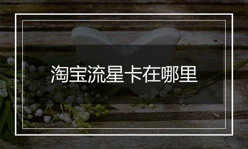 淘宝流星卡在哪里