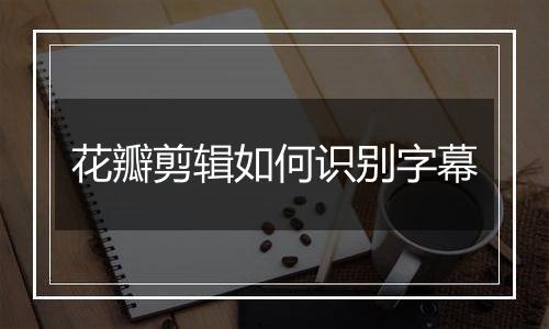 花瓣剪辑如何识别字幕