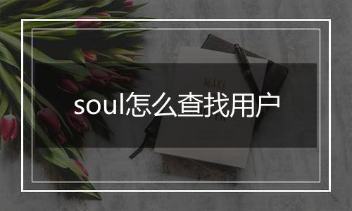 soul怎么查找用户