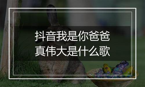 抖音我是你爸爸真伟大是什么歌